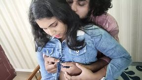 Fucking Indian wife affair, skirt up boob pressing and wild sex