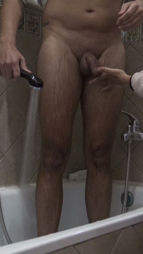stepmother tells stepson to wash his dirty cock in front of her   Clip 1