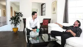 Blonde Wife Gets a Facial from a Huge Dick While Husband Watches