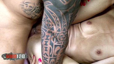Skinny mature arab milf fucked in the ass by huge cock body builder
