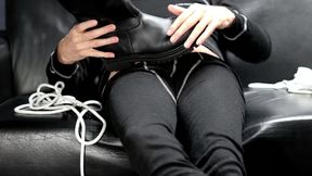 Daddy Plays with His Leather Police Boots on His Mushroomhead Dick