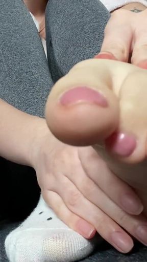 Teasing with my dirty socks and smelly feet   Clip 1