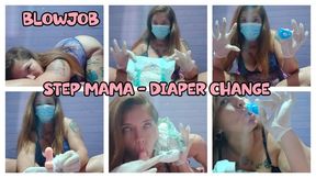 CUTE DIAPER CHANGE - BLOWJOB FROM STEPMAMA