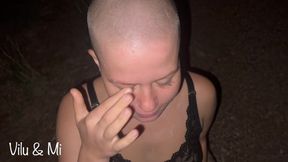 Nighttime outdoor facial for Vilu Vidish