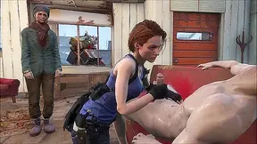 Jill Valentine Takes Rough Face Fuck in Fallout 4 Adventure