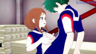 Ochako Uraraka plays rigid with Izuku Midoriya's chisel in the warehouse. - My Hero Academia Anime Porn