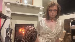 Kali Tgirl Vibrating Next to the Fire