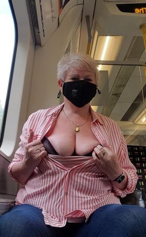 And both titties come out to play on that very bumpy tube train, wouldnt you have loved to be there?