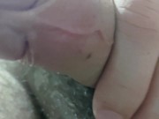 Hairy Hunk's uncut cock after cum - clean it up verbal cumplay