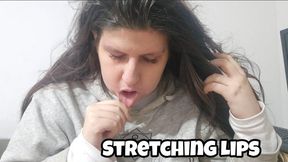 Extreme Lip Stretching - Pulling Bottom Lip as Far as i can