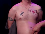 48 - Straight, Huge Uncut Cuck, Huge Load gets Convinced by his Girl to a Guy Edge Him