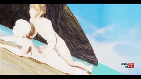 Genshin Impact Hentai - Lumine Is Fucked in the Beach - Asian Japanese Anime Manga Porn