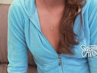 nineteen year old sexy teen bangs and gets a throat full of cum