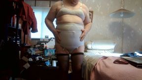 ANOTHER MOTHERFUCKER MASTURBATOR SHOW - my girdles, panties, and strip, and wiener cumm show