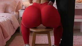 Stepbrother Pressing His Petite Big Ass Stepsister on the Chair