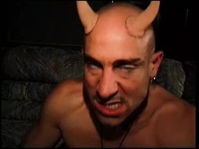 Stupid brunette was seduced by mysterious gentleman in devil&#039;s fancy dress