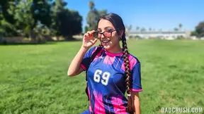 Innocent stepdaughter in glasses finally gets the creampie she's been craving from stepdad