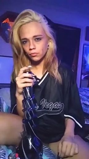 Blonde Taking Bong Rips