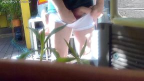 redhead boy tries to pee in a bottle hiding from his friend. caught, it ends up in watersports and a gay blowjob