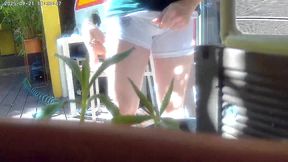 redhead boy tries to pee in a bottle hiding from his friend. caught, it ends up in watersports and a gay blowjob