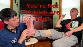 Youre Not Ticklish Are You - Smokin Rose and Antickle NonBinary Tickler Tickling Male Feet MP4