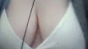 Big saggy natural boobs of webcam whore will make you cum in a second