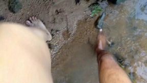 Daddy&rsquo;s Best Friend Fucking My Step Mom Outdoors Near a Public Pond