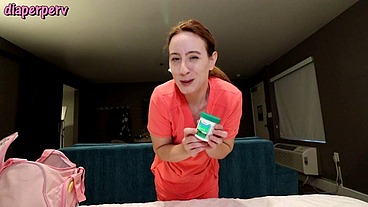 Homecare Nurse Misty changes your messy cummy diaper!