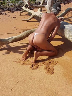Ladysilva Crossdresser in Panties on the Beach
