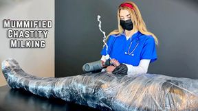 Mummified Patient Gets Milked In Chastity By Nurse Kitty