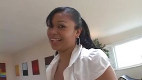 Latina teen Isabella Cruz swallows black dong