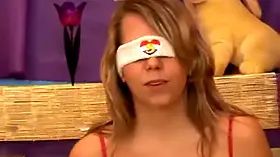 Blindfolded teen beauty Sue loves to play games li