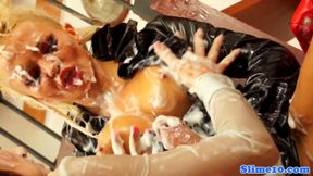 ”Jenna Lovely & Lucy Belle down for bukkake fun”