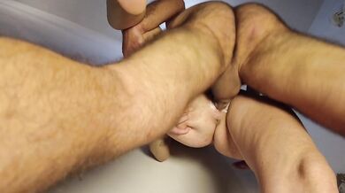 Stepmom caught her stepson boner and helped him in her while her husband is at home