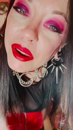 18 Rings! The Only Smoking Queen You Need Smokes A Cigarette In A Leather Skirt - OMI OME Dangles Drifts