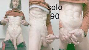 Heteroflexible K solo V90: thin fit muscular hung older twunk hotel restroom bathroom masturbation