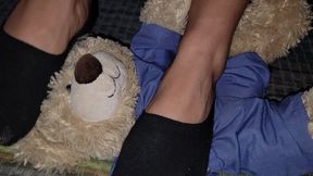 Teddy Bear Smelling April Feet