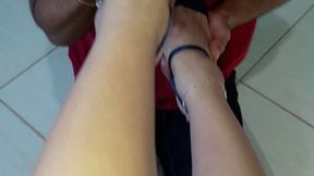 Delicious footjob and toe suck