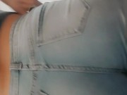 Squeezing Fat Ass into Tight Jeans, Watch my buns jiggle