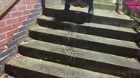 Pissing on Public Staircase