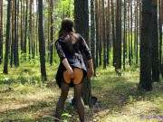 SISSY SOLO MASTURBATION IN THE WOODS