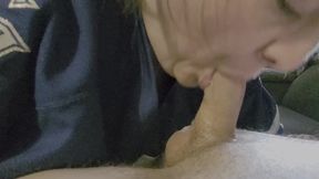 Pefect wife gives me a sloppy passionate blowjob and makes me cum everywhere