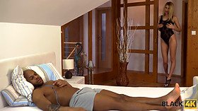 Black4k. blonda woman stays with black buddy and permits him to hump her