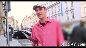 Young homo gives handsome hunk a lusty a-hole licking session