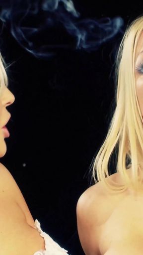 Must-see moment from "Gorgeous blonde girls rubbing each other's legs while smoking cigarettes"