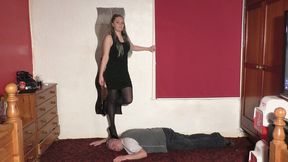 Sophie Head & Hands Walking In Stiletto Heels