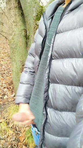 Two Cumshots While Walking Outdoor - Cum After Cum