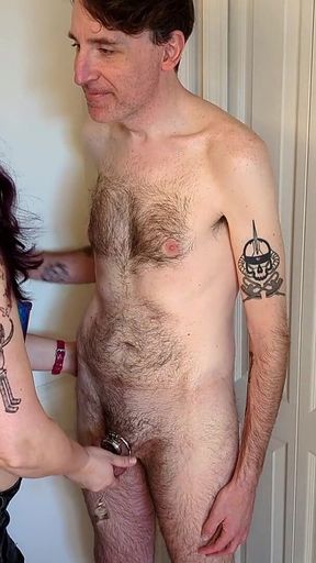 MILF Hotwife Locks and Dresses up Cuckold Before Femdom House Party!