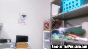 Dark-haired teen seduces security guard with massive tits