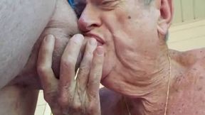 Dentured Gay Blowjob - Sucking and Enjoying It